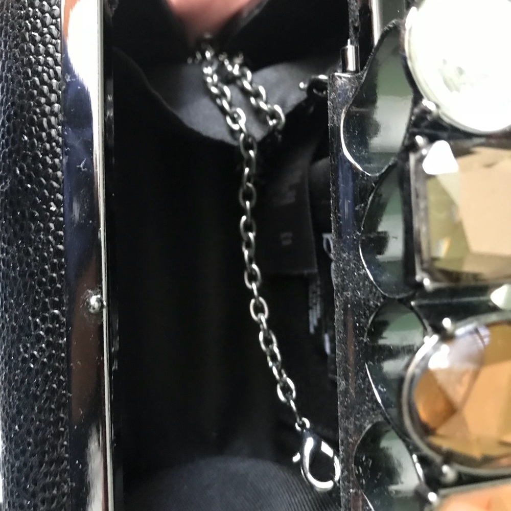 Small hard case BeBe rhinestone clutch